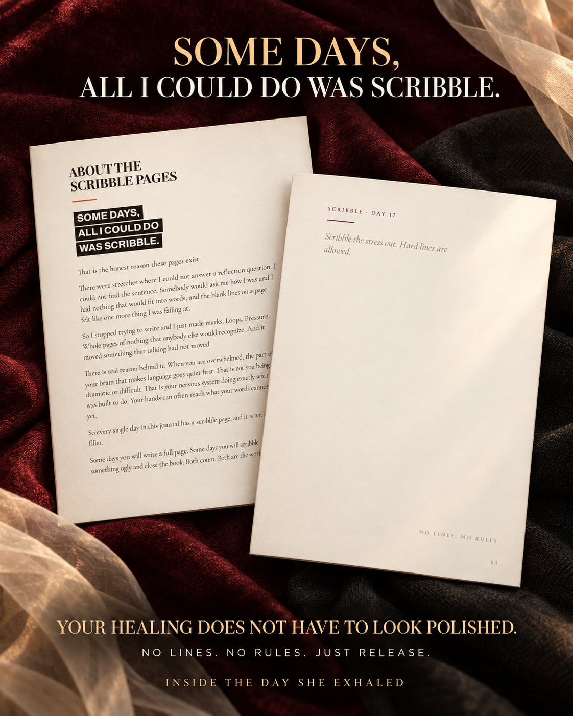 Scribble pages inside The Day She Exhaled